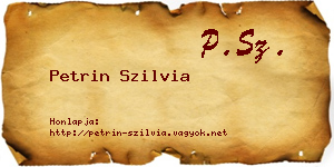 Petrin Szilvia névjegykártya