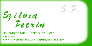 szilvia petrin business card
